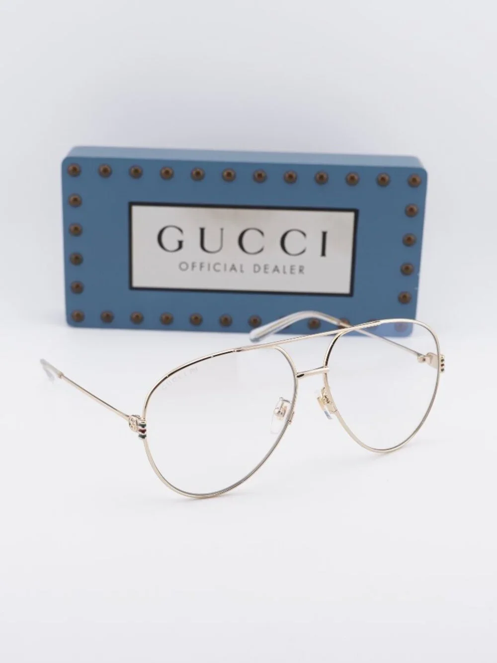Gucci GG1280S 001 Aviator Sunglasses - Gold/Transparent/Photochromic